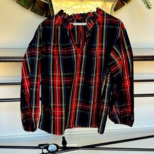 J Crew Plaid long sleeve blouse 
NWT
